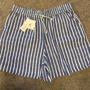 NWT Beachlunchlounge Linen Shorts, Size L, in French Blue